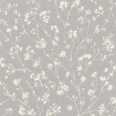 463828 Papier Peint Vinyle Grainé sur Intissé Motif Fleurs Grises
