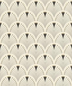 433210 Papier Peint Vinyle Grainé sur Intissé Plume Paon Crème
