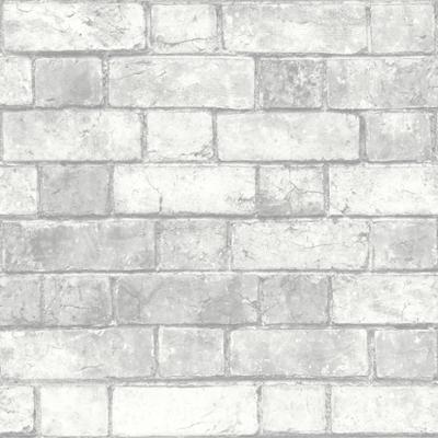 M34439 Papier Peint Vinyle Expansé sur Intissé Briques Blanches