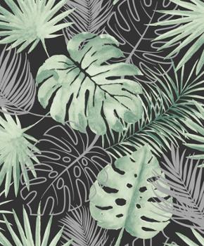 L60419 Papier Peint sur Intissé Glitter Amazonie Noir