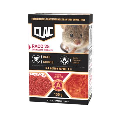 Clac Raticide Polyvalent Grains d'Avoine Rat et Souris Boîte de 150gr TP14