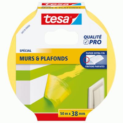 Adhésif de Masquage Jaune Spécial Mur & Plafond 50x38mm