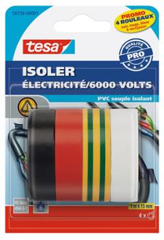 Adhésifs Isoler Electricité 6000Volt  5x15mm Lot de 4rlx