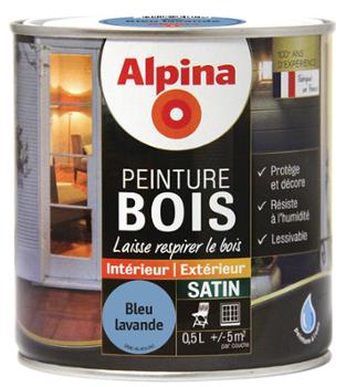 Peinture Bois Microporeuse Satin Pot 0,5L Bleu Lavande