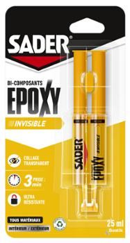 Colle époxy Invisible Seringue 25 ml transparente bi-composant
