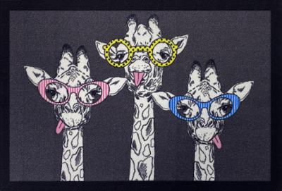 Tapis Entry Girafe Anthracite 40 x 60 cm