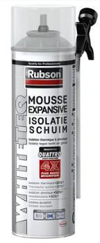 Mousse expansive thermique et phonique 500 ml en bombe aérosol pour isolation et rebouchage.