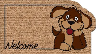 Tapis Faux Coco Kokarda Chien Welcom 40x70cm