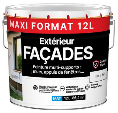 Peinture Multi-Supports Extérieur Façades 12L résistante aux intempéries