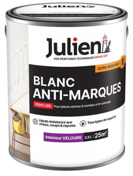 Pot de peinture intérieure Blanc Anti-Marques Velours pour murs et plafonds, finition élégante