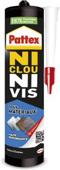 Box de 72 cartouches Colle de fixation Ni Clou Ni Vis Tous Matériaux Intérieur et Extérieur Blanc  