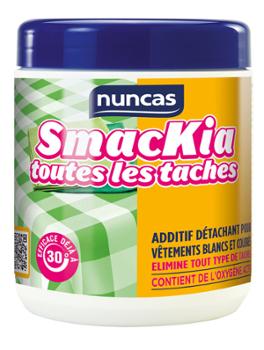 Additif Détachant Toutes Tâches Smackia Blanc et Couleurs 600g