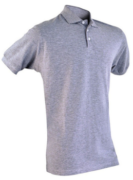 Polo Gris Manche Courtes Mailles Piquées