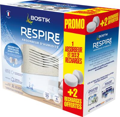 Absorbeur d'Humidité Respire + 4 Tabs 250g dont 2 OFFERTES