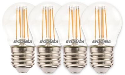 Ampoules Sphériques LED Clairs Filament 4,5W Blanc Chaud E27 Lot de 4
