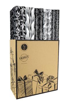 Papier Cadeaux Black & White 0.70x2m BOX de 60 Rouleaux