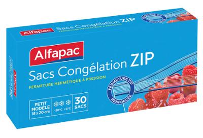 Alfapac 30 Sacs Congélation Zip Petit Modèle