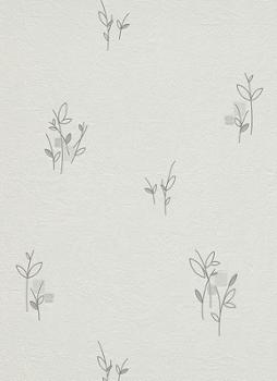 Papier peint vinyle expansé 40120 motif feuille grise avec texture en relief