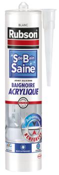 Mastic Salle de Bain Saine Baignoire Acrylique Blanc 280ml