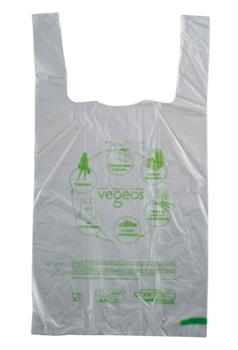 Sacs bretelles transparents Végéos biodégradables 38 x 45 cm en liasse de 100 sacs