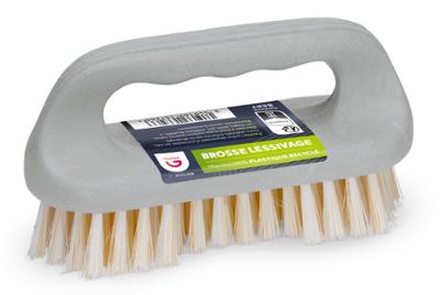 Brosse de lessivage avec manche 100% recyclé et poils robustes