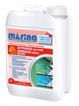 Produit d'entretien piscine Rattrapage Eau Verte Action Rapide 3L, traitement choc anti-algues.