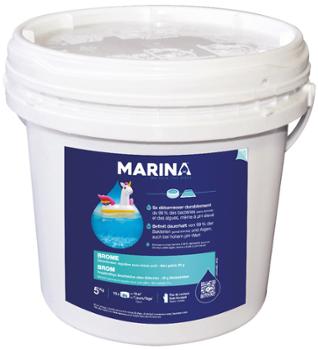Seau de Brome Mini Galets 20g pour traitement de l'eau de piscine, format 5kg.