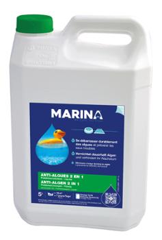 Anti-Algues 2en1 Concentré TP2 en bidon bleu de 5L pour piscine, élimine et prévient les algues