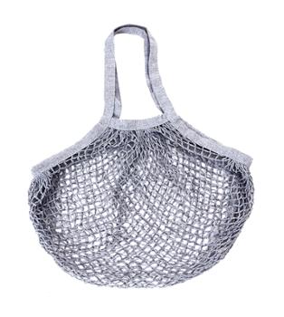 Sac Filet en Coton Gris, cabas de marché réutilisable