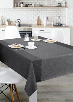 Rouleau de toile cirée décorative anthracite aspect étoffe 140 cm x 20 m