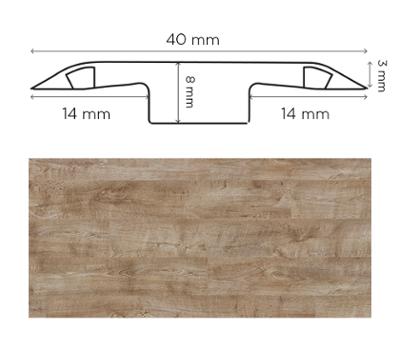 Barre de jonction Tamaris pour parquets et stratifiés, finition aspect bois
