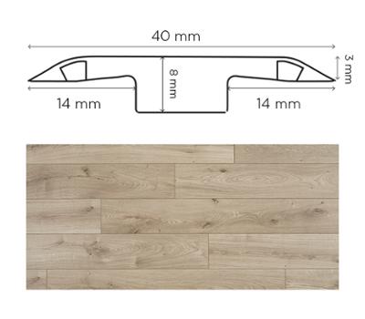 Barre de jonction Alisier aspect bois clair pour parquets et stratifiés
