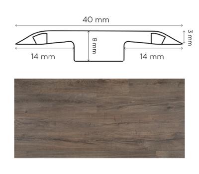 Barre de jonction Cèdre Grisé pour parquet et stratifié