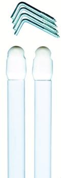 Tringles Vitrage Plates Extensibles Blanches en Sachet de 2