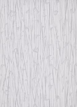 Papier peint vinyle expansé sur intissé gris clair, motif herbes délicates et naturelles