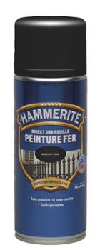 Peinture Fer - Direct sur Rouille Noir Brillant Aérosol 400 ml