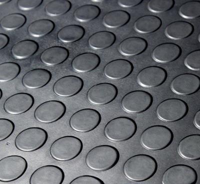 Tapis Caoutchouc Pastillé Noir 120 cm Épaisseur 3 mm à La Coupe