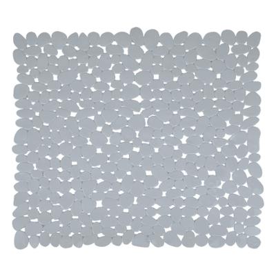 Tapis Fond de Douche PVC Galet 53x53cm Gris