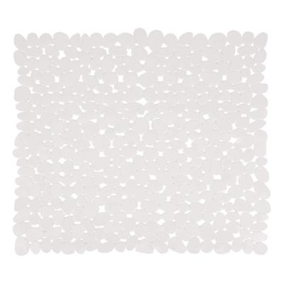Tapis Fond de Douche PVC Galet 53 x 53 cm Blanc