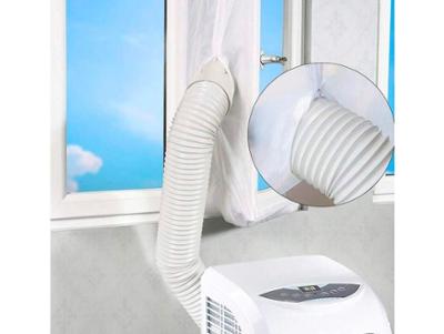 Joint Fenêtre Pour Climatiseur en tissu résistant, avec fermeture éclair pour tuyau de climatiseur, optimise l'isolation thermique.