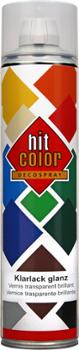 Vernis Brillant Transparent Hitcolor Aérosol 600 ml pour protection et finition décorative.