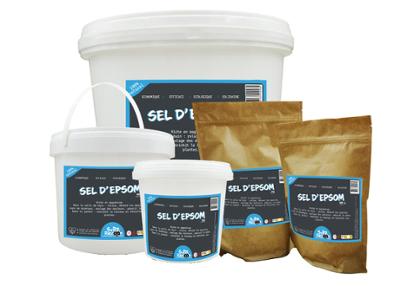 Sel d'Epsom en cristaux blancs, produit multi-services pour l'hygiène et l'entretien
