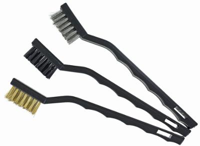 3 Mini Brosses Métalliques Manche Plastique