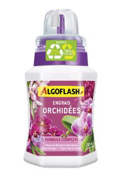 Engrais liquide pour orchidées en flacon de 250 ml, stimulant la floraison.