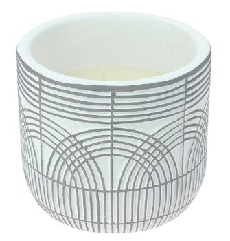 Bougie anti-mouches et moustiques de 180g en pot de terre cuite blanc, idéale pour l'extérieur.