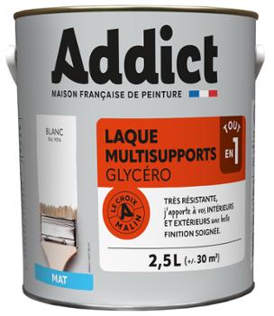 Laque Multisupports Glycéro Blanc Mat 2.5L