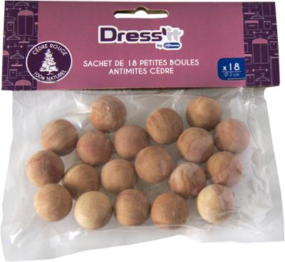 Antimite Sachet de 18 Boules en Cèdre