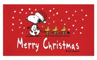 Lot de 10 tapis de sol décoratifs Christmas Snoopy 40 x 70 cm, motifs festifs et antidérapants