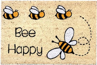 Tapis Coco Imprimé Bee Happy 40 x 60 cm