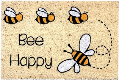 Tapis Coco Imprimé Bee Happy 40x60cm